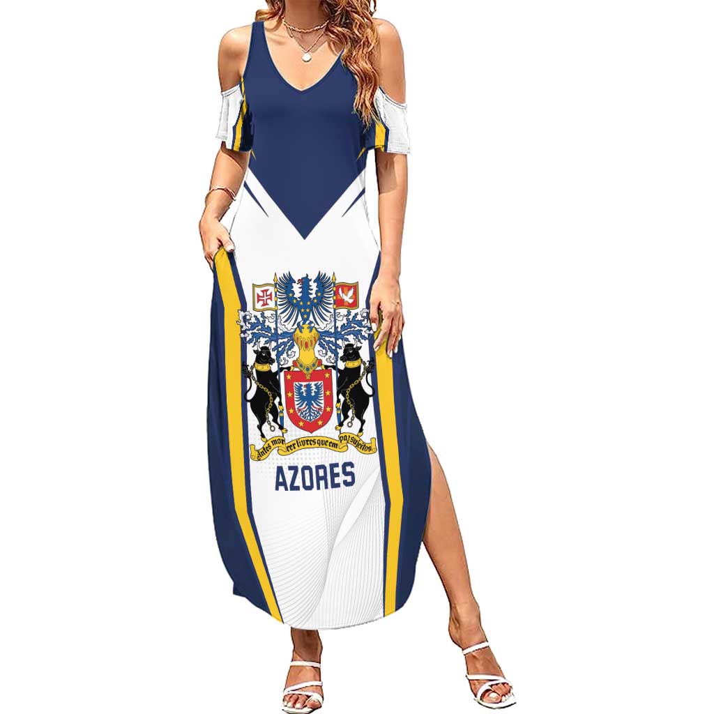 Personalized Azores Portugal Summer Maxi Dress Sporty Style - Wonder Print Shop