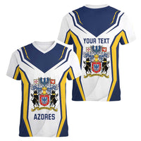 Personalized Azores Portugal Women V-Neck T-Shirt Sporty Style - Wonder Print Shop