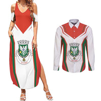 Personalized Aveiro Portugal Couples Matching Summer Maxi Dress and Long Sleeve Button Shirt Sporty Style - Wonder Print Shop