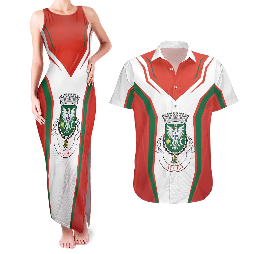 Personalized Aveiro Portugal Couples Matching Tank Maxi Dress and Hawaiian Shirt Sporty Style - Wonder Print Shop