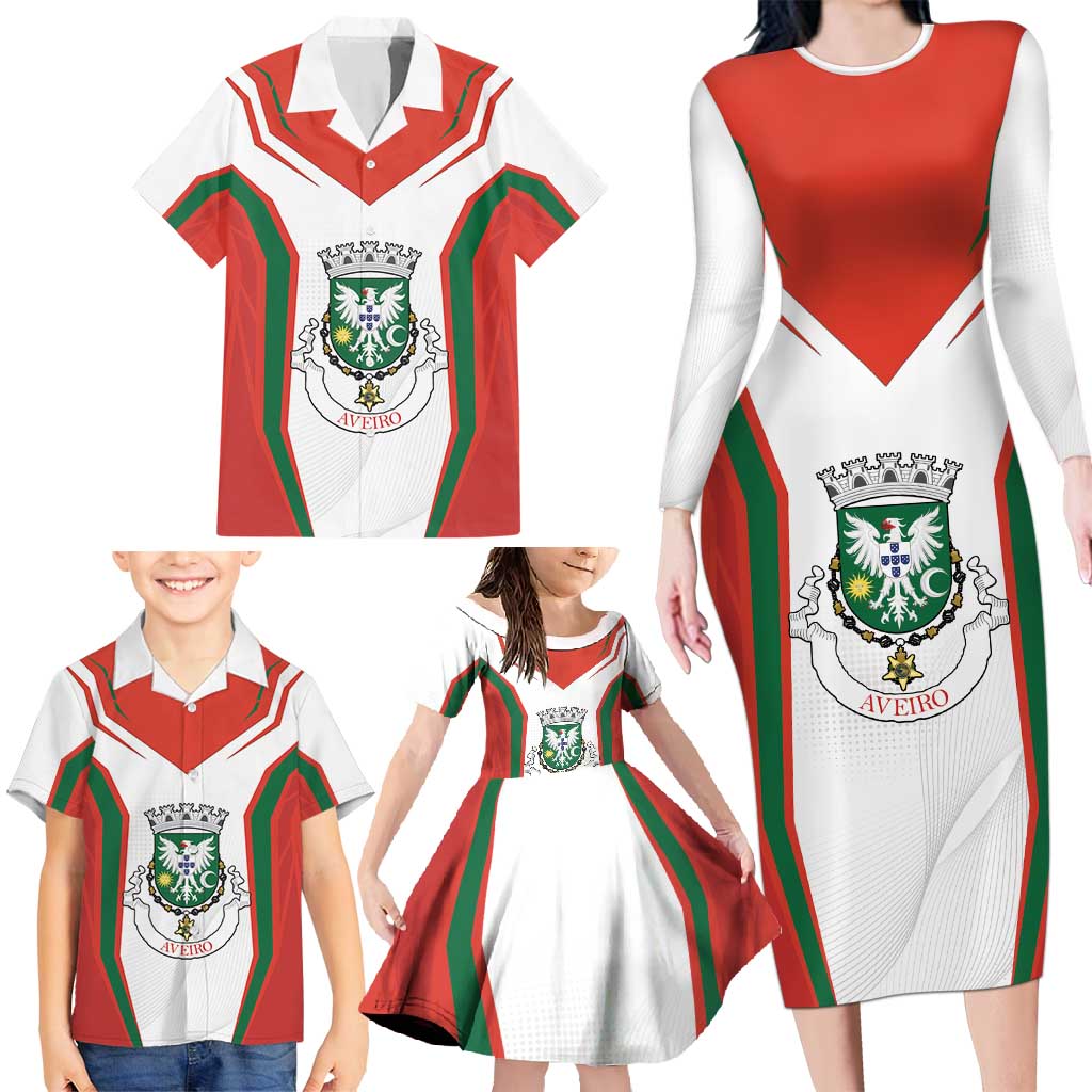 Personalized Aveiro Portugal Family Matching Long Sleeve Bodycon Dress and Hawaiian Shirt Sporty Style - Wonder Print Shop