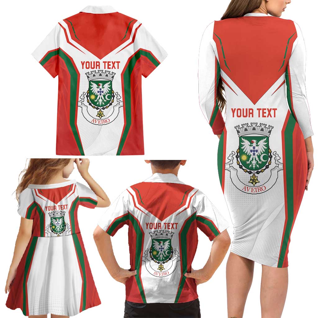 Personalized Aveiro Portugal Family Matching Long Sleeve Bodycon Dress and Hawaiian Shirt Sporty Style - Wonder Print Shop