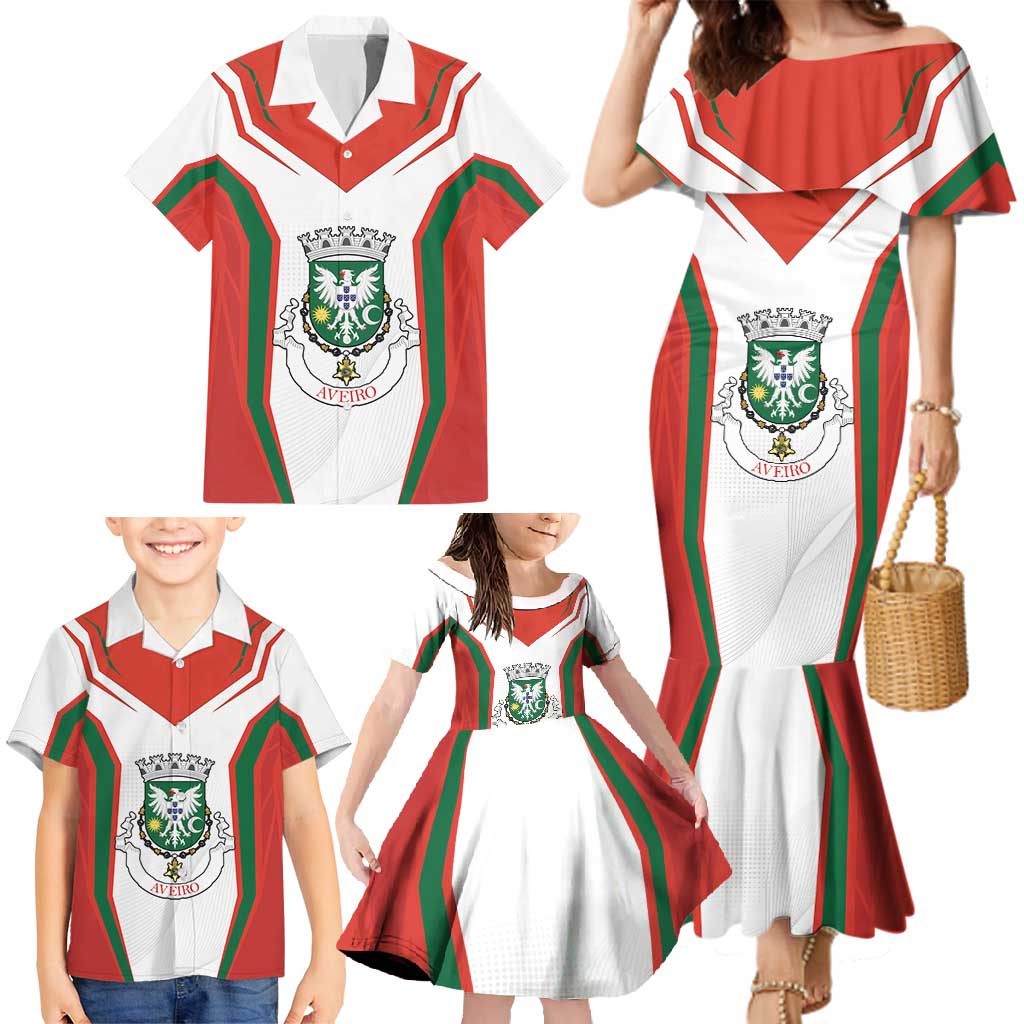 Personalized Aveiro Portugal Family Matching Mermaid Dress and Hawaiian Shirt Sporty Style - Wonder Print Shop
