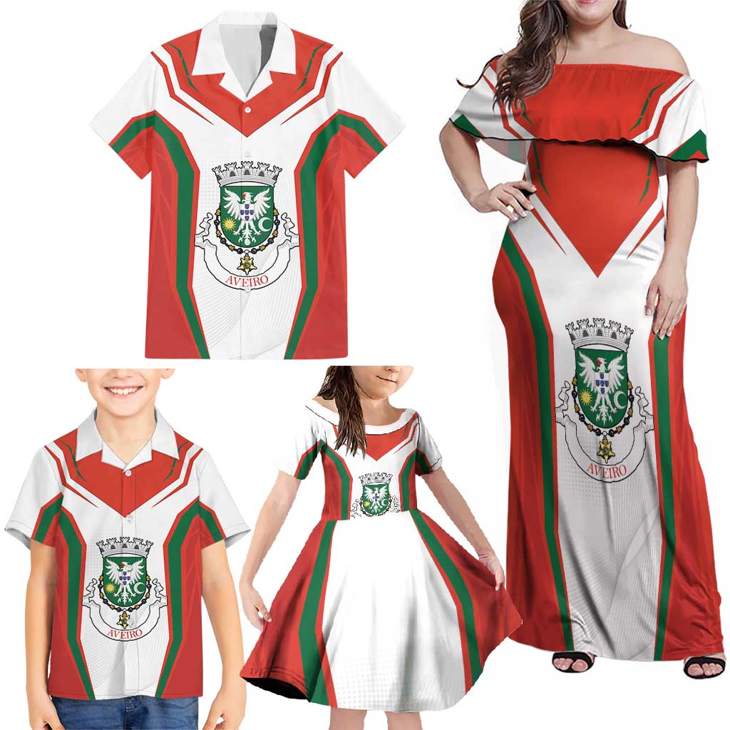 Personalized Aveiro Portugal Family Matching Off Shoulder Maxi Dress and Hawaiian Shirt Sporty Style - Wonder Print Shop