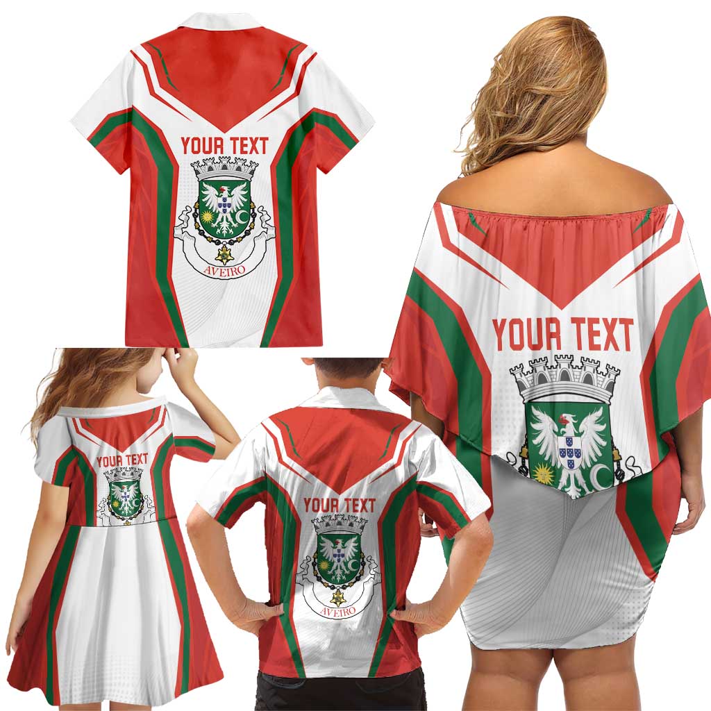 Personalized Aveiro Portugal Family Matching Off Shoulder Short Dress and Hawaiian Shirt Sporty Style - Wonder Print Shop