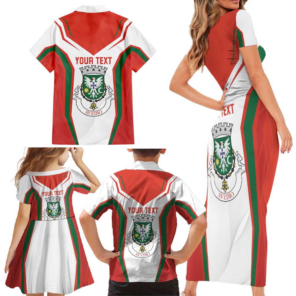 Personalized Aveiro Portugal Family Matching Short Sleeve Bodycon Dress and Hawaiian Shirt Sporty Style - Wonder Print Shop