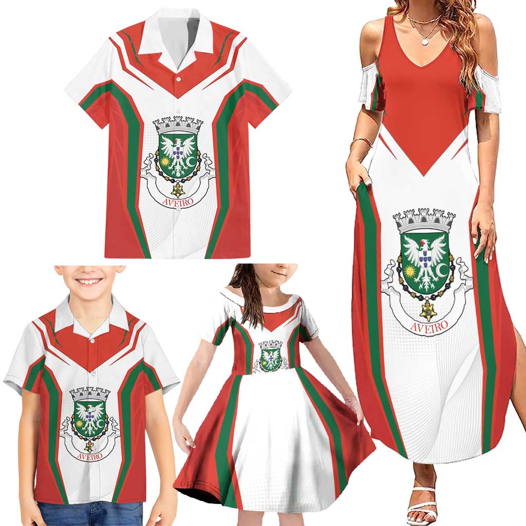 Personalized Aveiro Portugal Family Matching Summer Maxi Dress and Hawaiian Shirt Sporty Style - Wonder Print Shop