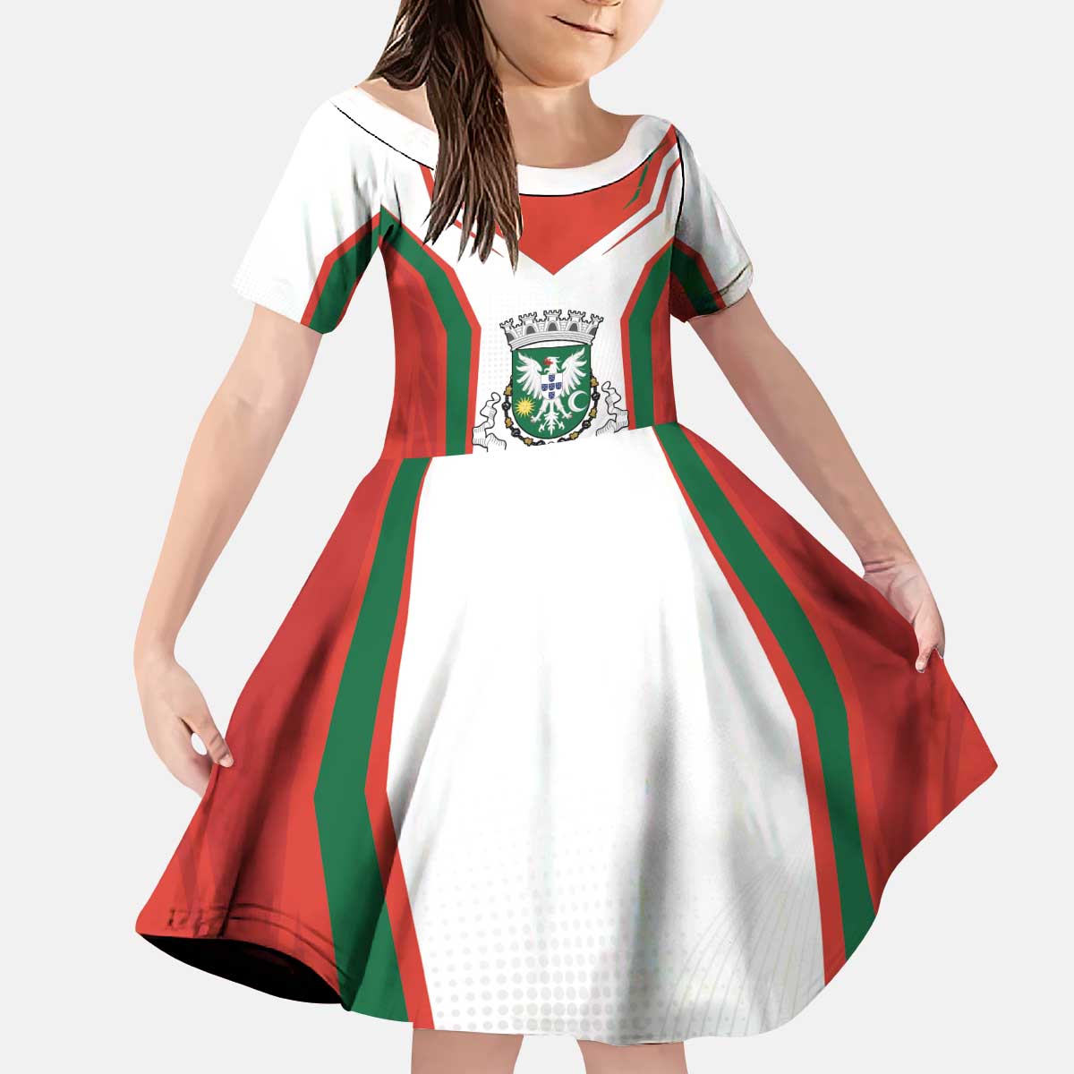 Personalized Aveiro Portugal Kid Short Sleeve Dress Sporty Style - Wonder Print Shop