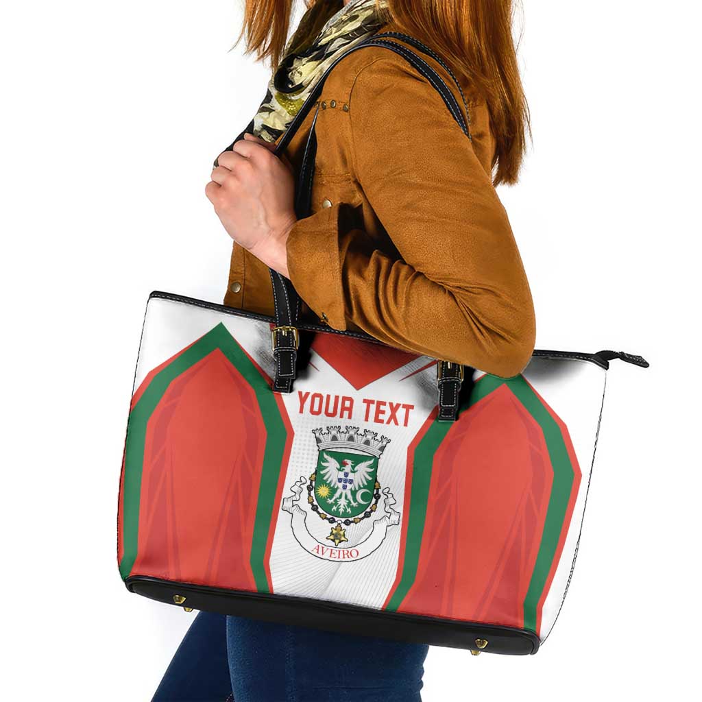 Personalized Aveiro Portugal Leather Tote Bag Sporty Style - Wonder Print Shop