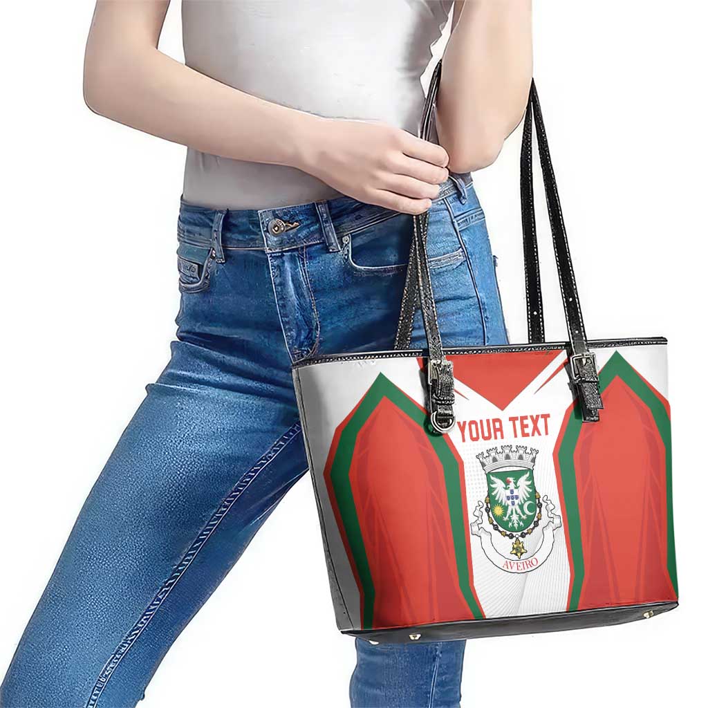 Personalized Aveiro Portugal Leather Tote Bag Sporty Style - Wonder Print Shop