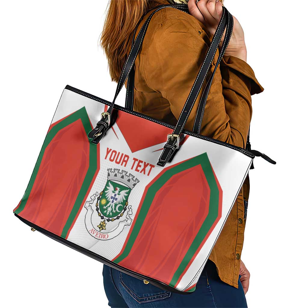 Personalized Aveiro Portugal Leather Tote Bag Sporty Style - Wonder Print Shop