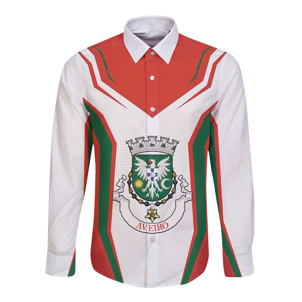 Personalized Aveiro Portugal Long Sleeve Button Shirt Sporty Style - Wonder Print Shop