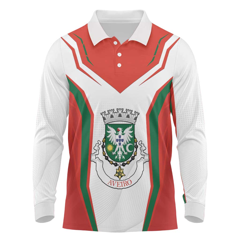 Personalized Aveiro Portugal Long Sleeve Polo Shirt Sporty Style - Wonder Print Shop