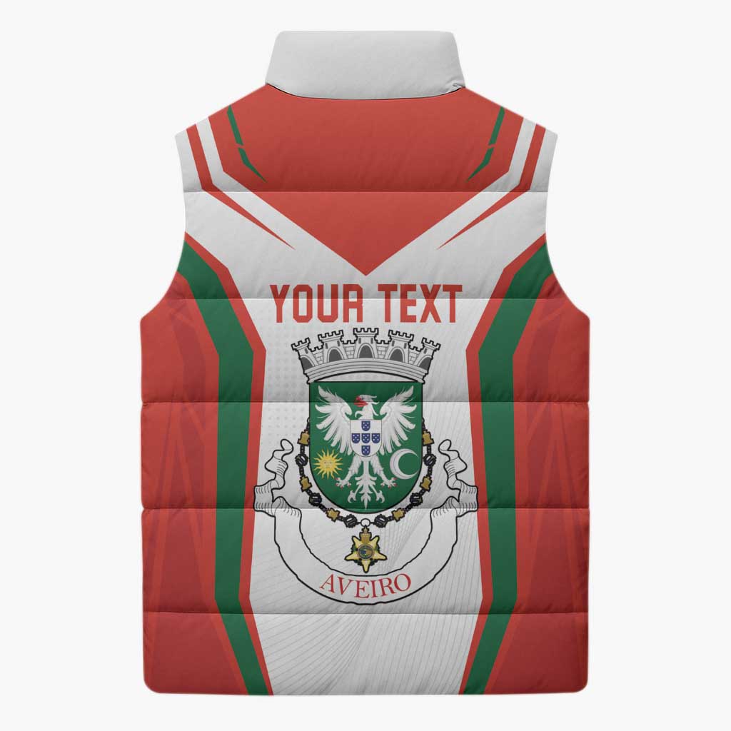 Personalized Aveiro Portugal Sleeveless Puffer Jacket Sporty Style - Wonder Print Shop
