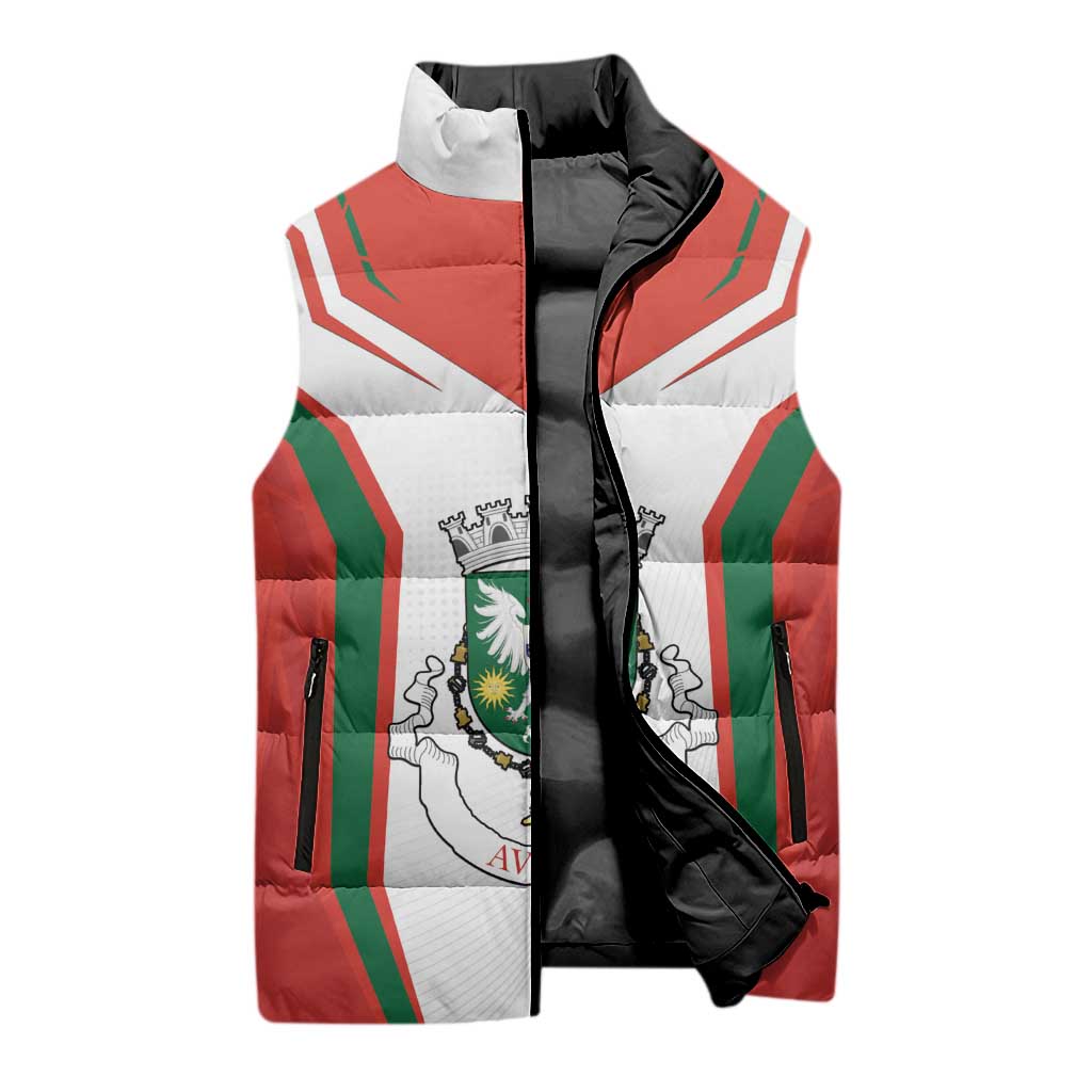 Personalized Aveiro Portugal Sleeveless Puffer Jacket Sporty Style - Wonder Print Shop