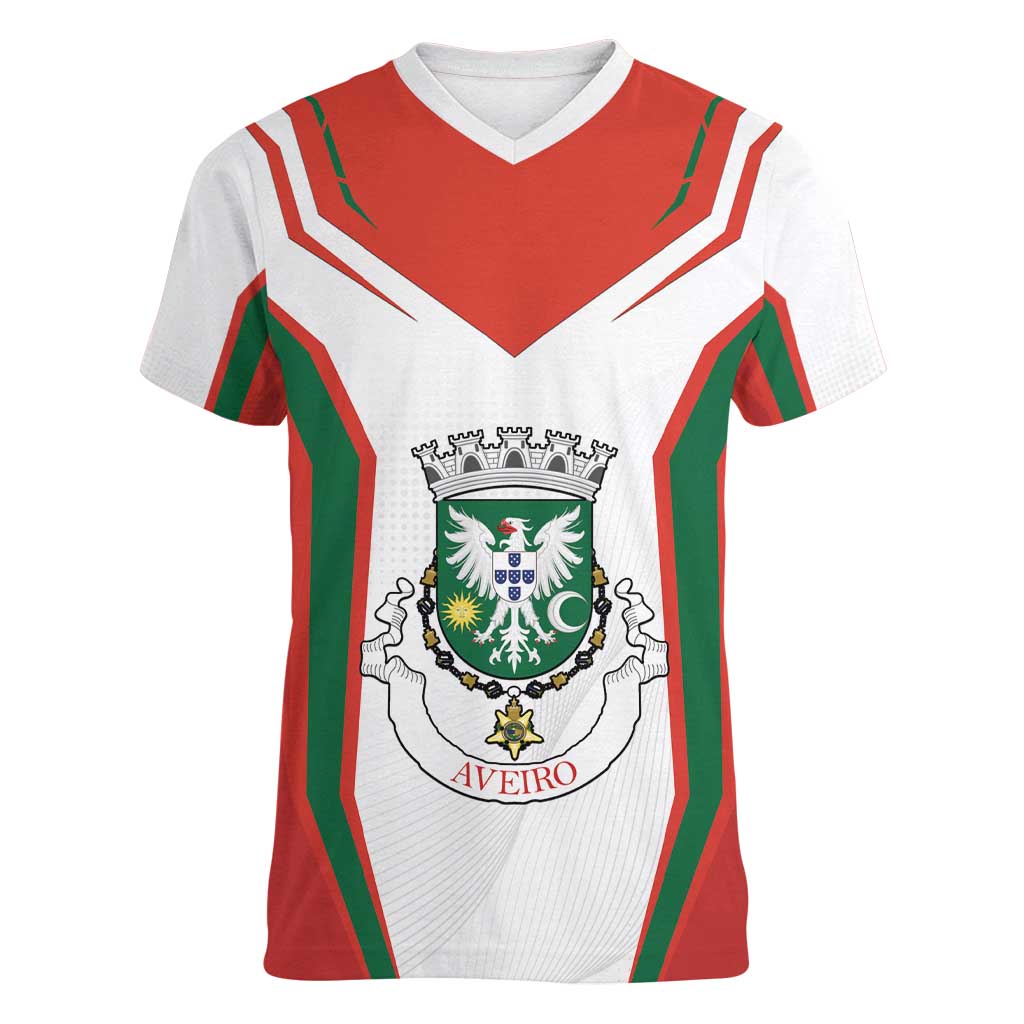 Personalized Aveiro Portugal Women V-Neck T-Shirt Sporty Style - Wonder Print Shop
