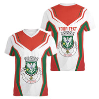 Personalized Aveiro Portugal Women V-Neck T-Shirt Sporty Style - Wonder Print Shop