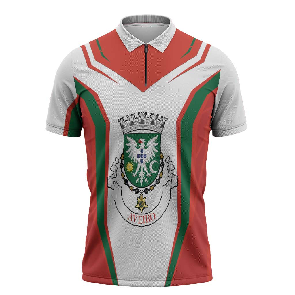 Personalized Aveiro Portugal Zipper Polo Shirt Sporty Style - Wonder Print Shop
