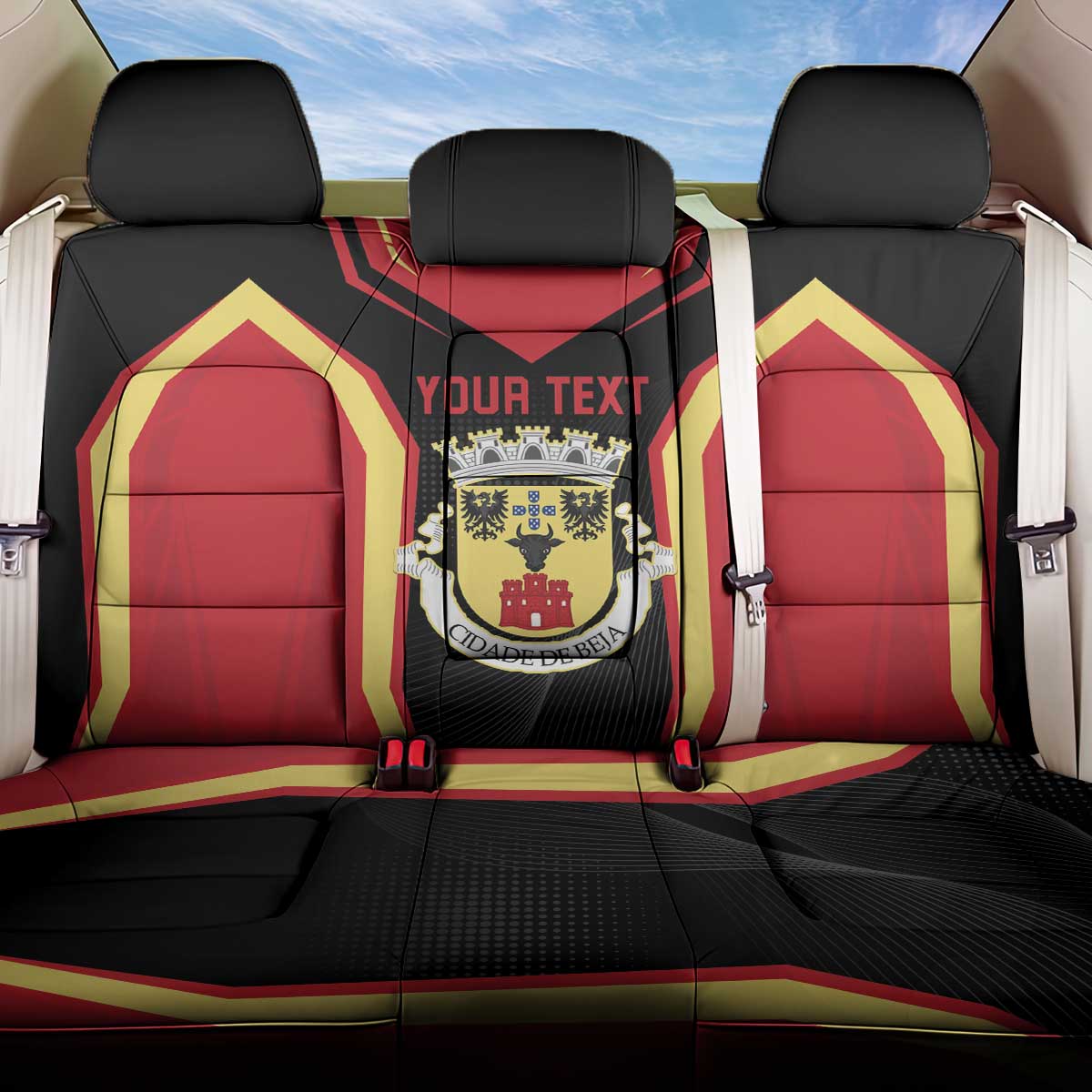 Personalized Beja Portugal Back Car Seat Cover Sporty Style - Wonder Print Shop