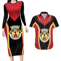 Personalized Beja Portugal Couples Matching Long Sleeve Bodycon Dress and Hawaiian Shirt Sporty Style - Wonder Print Shop