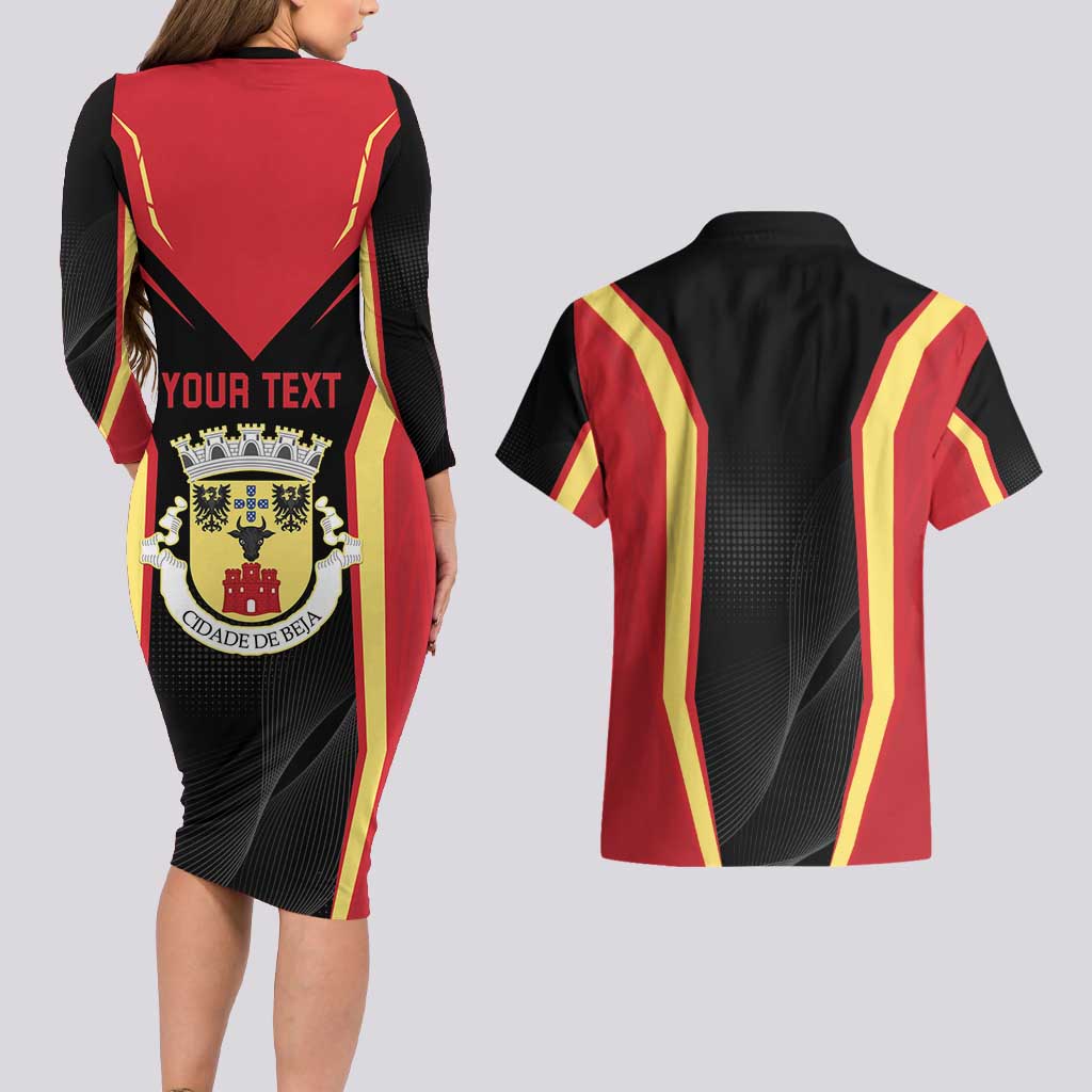 Personalized Beja Portugal Couples Matching Long Sleeve Bodycon Dress and Hawaiian Shirt Sporty Style - Wonder Print Shop