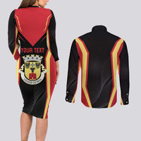 Personalized Beja Portugal Couples Matching Long Sleeve Bodycon Dress and Long Sleeve Button Shirt Sporty Style - Wonder Print Shop