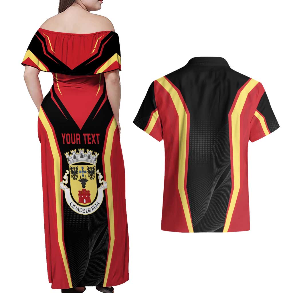 Personalized Beja Portugal Couples Matching Off Shoulder Maxi Dress and Hawaiian Shirt Sporty Style - Wonder Print Shop
