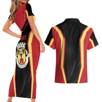 Personalized Beja Portugal Couples Matching Short Sleeve Bodycon Dress and Hawaiian Shirt Sporty Style - Wonder Print Shop