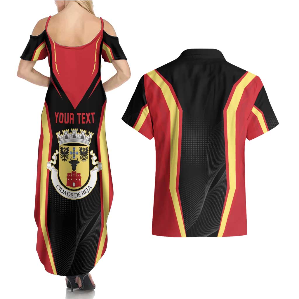 Personalized Beja Portugal Couples Matching Summer Maxi Dress and Hawaiian Shirt Sporty Style - Wonder Print Shop
