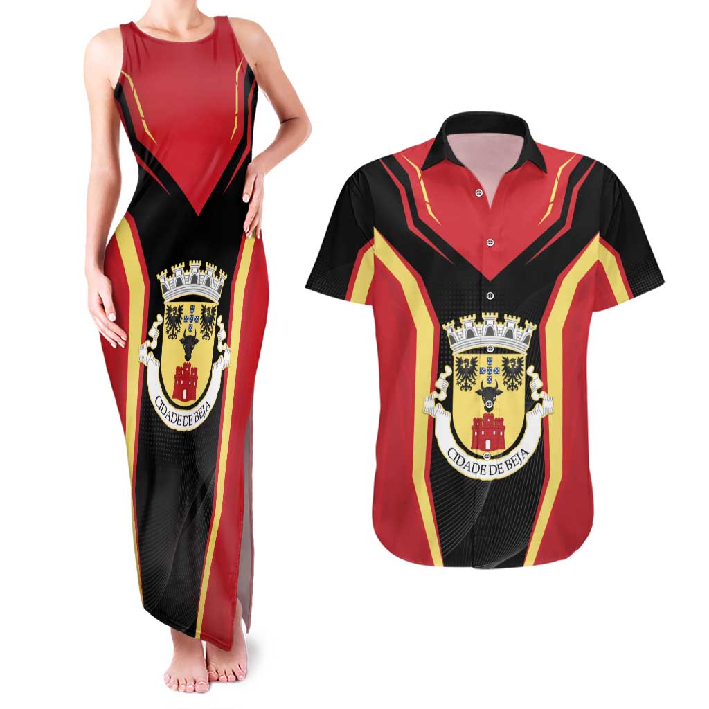 Personalized Beja Portugal Couples Matching Tank Maxi Dress and Hawaiian Shirt Sporty Style - Wonder Print Shop