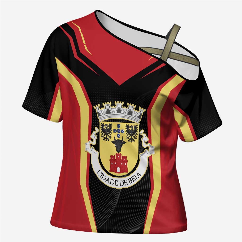 Personalized Beja Portugal Cross Shoulder Shirt Sporty Style - Wonder Print Shop