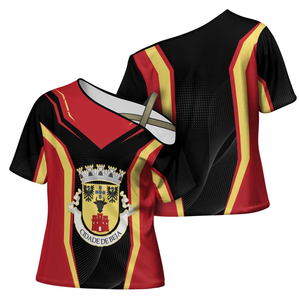 Personalized Beja Portugal Cross Shoulder Shirt Sporty Style - Wonder Print Shop