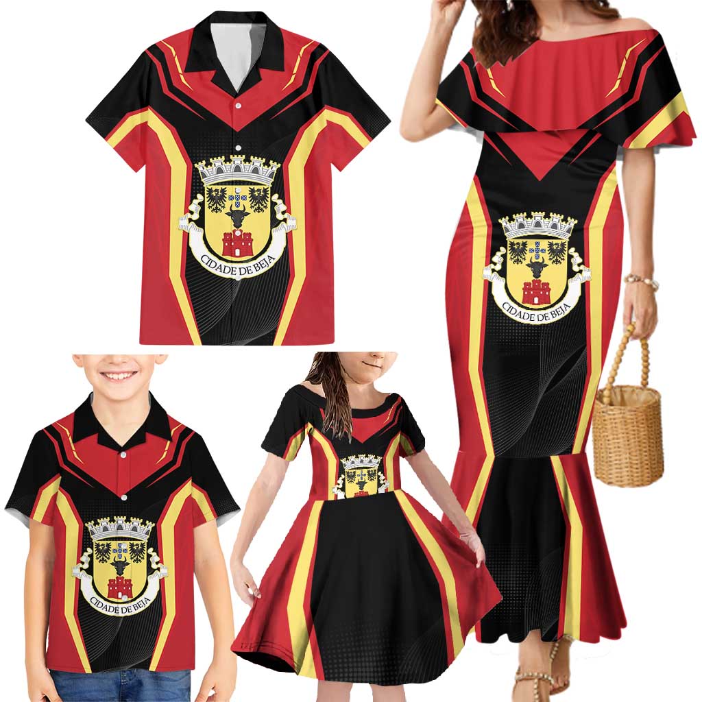 Personalized Beja Portugal Family Matching Mermaid Dress and Hawaiian Shirt Sporty Style - Wonder Print Shop