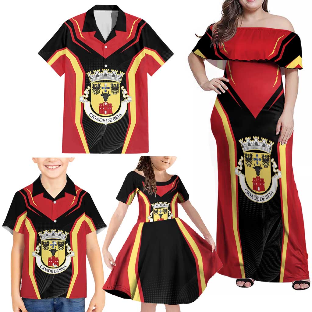 Personalized Beja Portugal Family Matching Off Shoulder Maxi Dress and Hawaiian Shirt Sporty Style - Wonder Print Shop