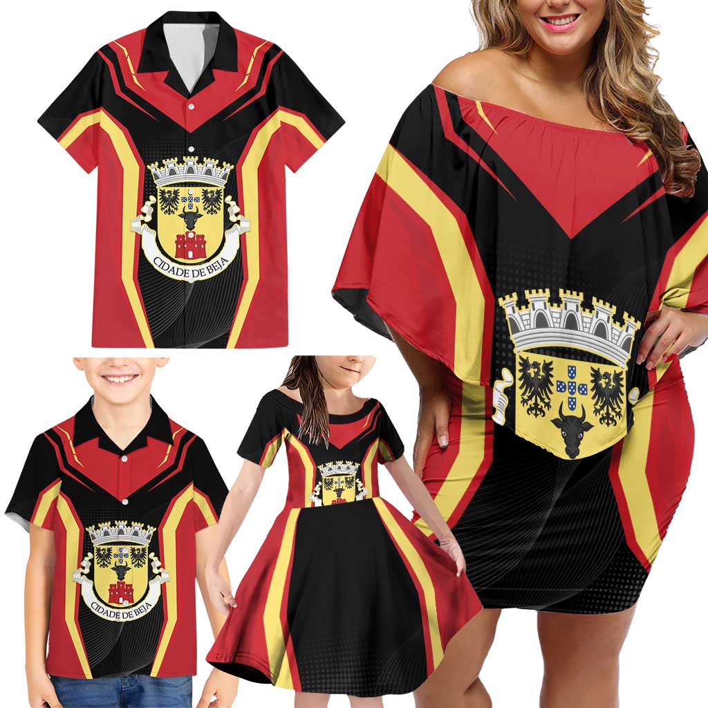 Personalized Beja Portugal Family Matching Off Shoulder Short Dress and Hawaiian Shirt Sporty Style - Wonder Print Shop