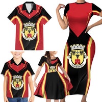 Personalized Beja Portugal Family Matching Short Sleeve Bodycon Dress and Hawaiian Shirt Sporty Style - Wonder Print Shop