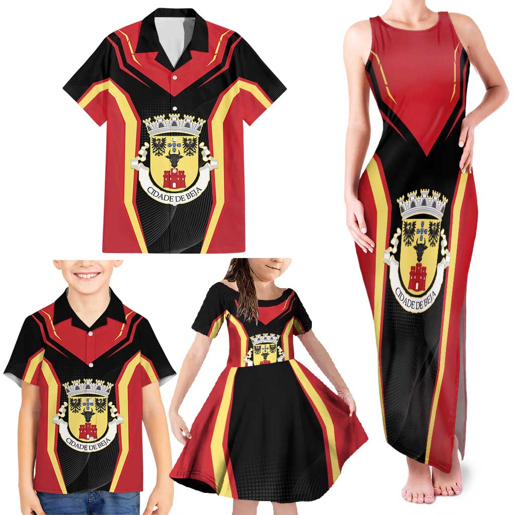 Personalized Beja Portugal Family Matching Tank Maxi Dress and Hawaiian Shirt Sporty Style - Wonder Print Shop