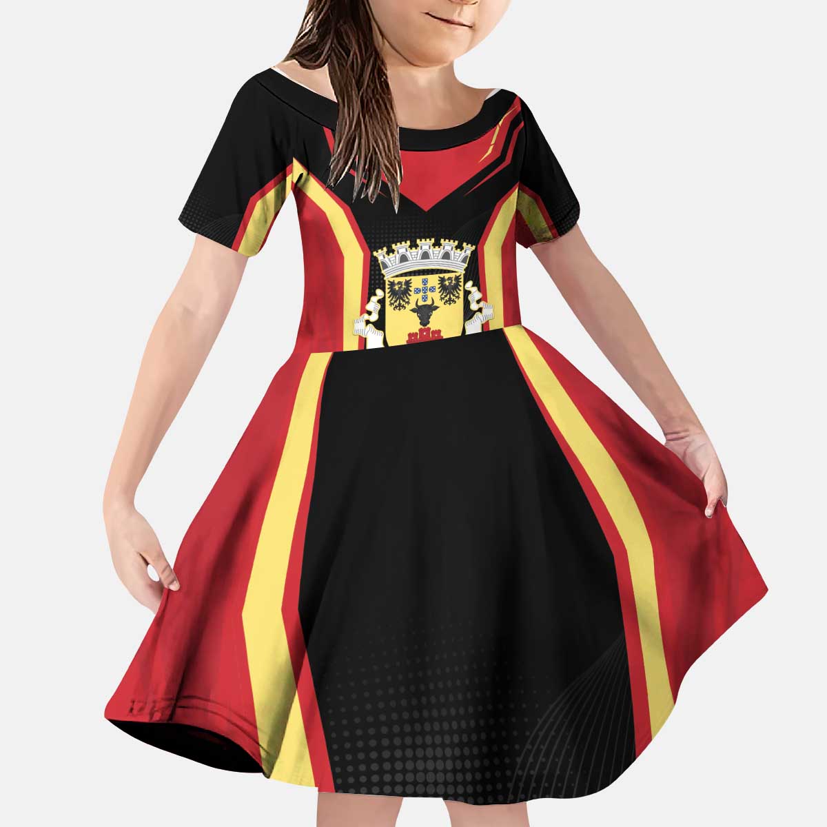 Personalized Beja Portugal Kid Short Sleeve Dress Sporty Style - Wonder Print Shop