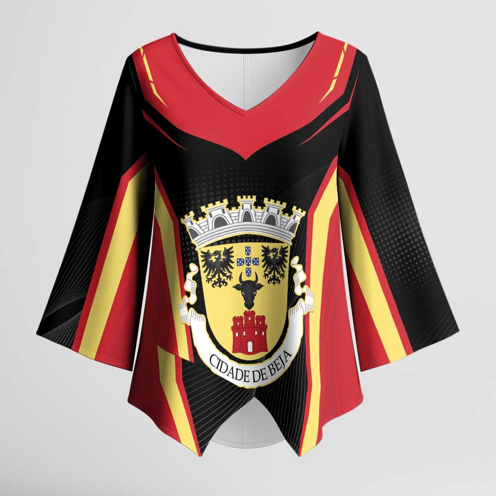 Personalized Beja Portugal Kimono Sleeve Blouse Sporty Style - Wonder Print Shop
