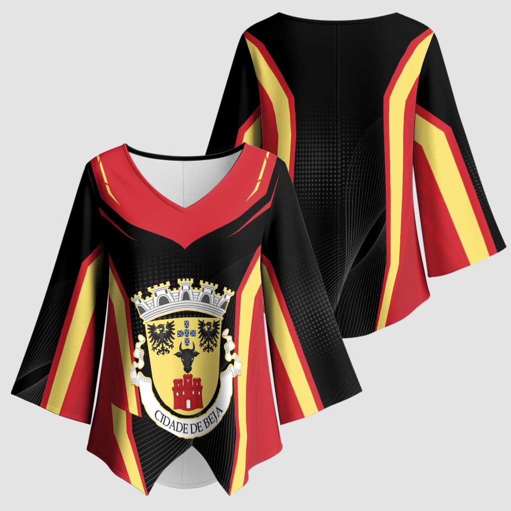 Personalized Beja Portugal Kimono Sleeve Blouse Sporty Style - Wonder Print Shop