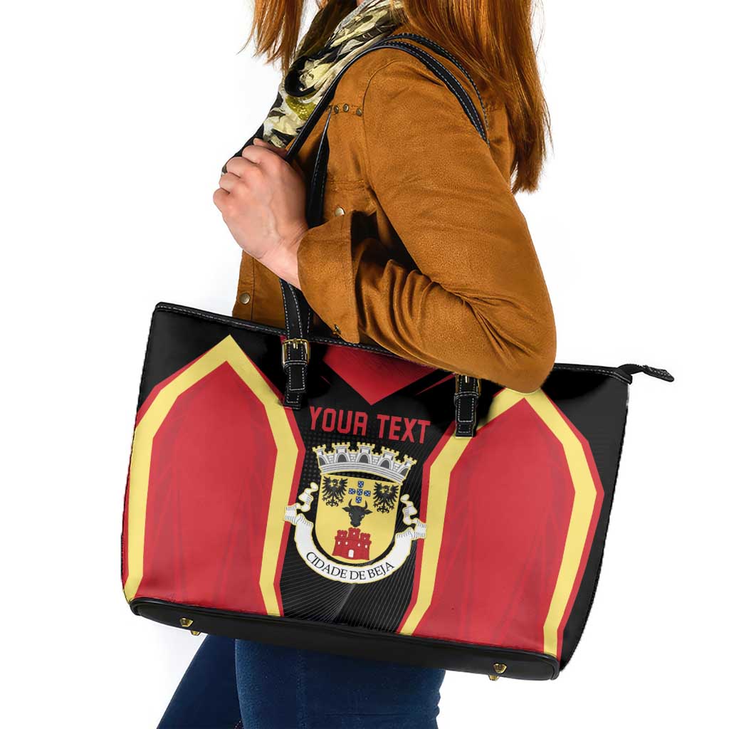 Personalized Beja Portugal Leather Tote Bag Sporty Style - Wonder Print Shop