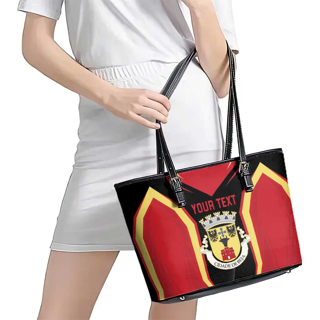 Personalized Beja Portugal Leather Tote Bag Sporty Style - Wonder Print Shop