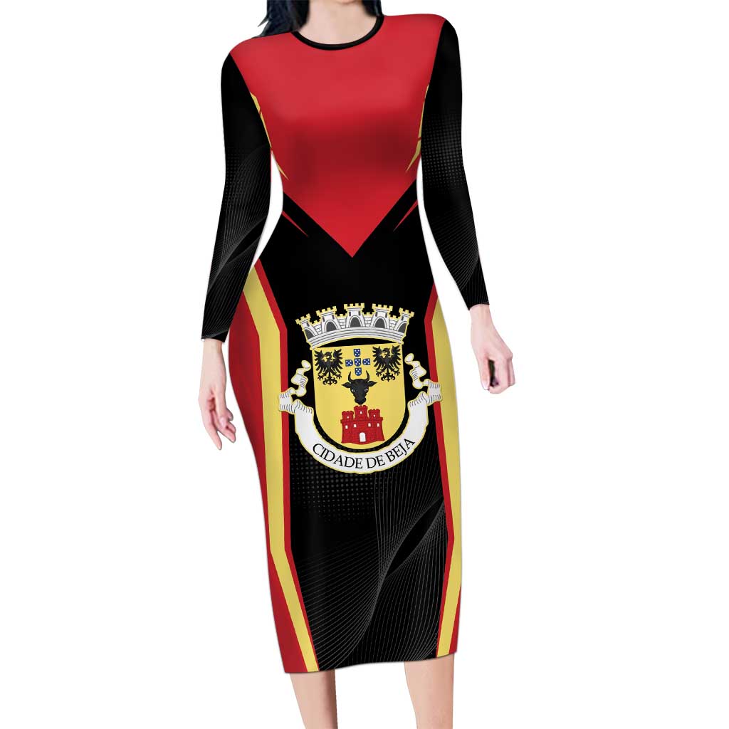 Personalized Beja Portugal Long Sleeve Bodycon Dress Sporty Style - Wonder Print Shop
