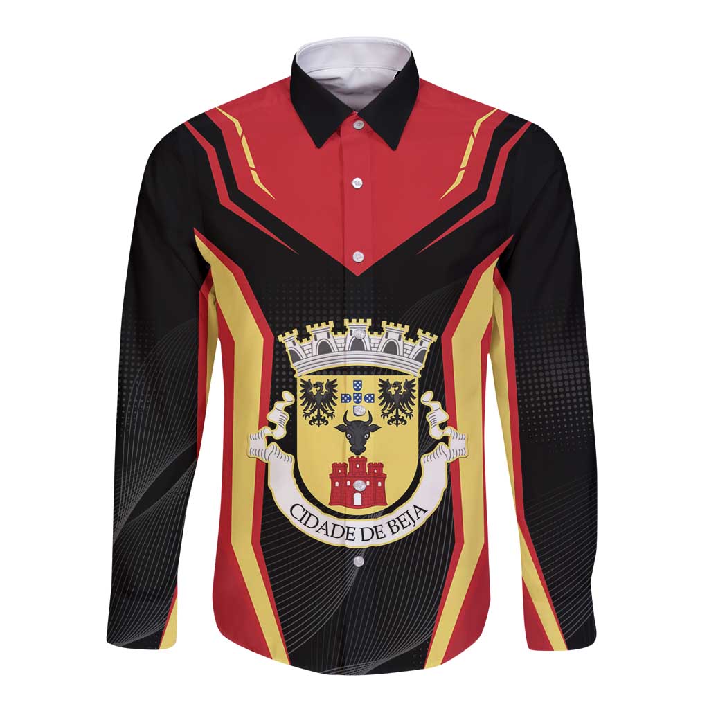 Personalized Beja Portugal Long Sleeve Button Shirt Sporty Style - Wonder Print Shop