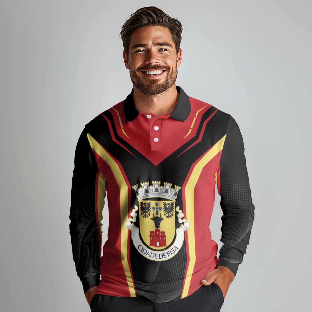 Personalized Beja Portugal Long Sleeve Polo Shirt Sporty Style - Wonder Print Shop