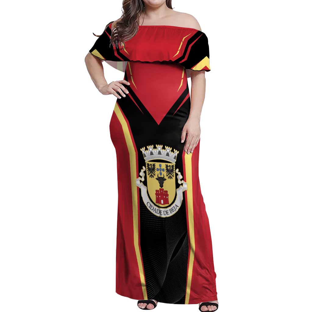 Personalized Beja Portugal Off Shoulder Maxi Dress Sporty Style - Wonder Print Shop