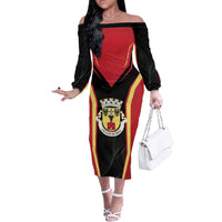 Personalized Beja Portugal Off The Shoulder Long Sleeve Dress Sporty Style - Wonder Print Shop