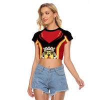 Personalized Beja Portugal Raglan Cropped T Shirt Sporty Style - Wonder Print Shop