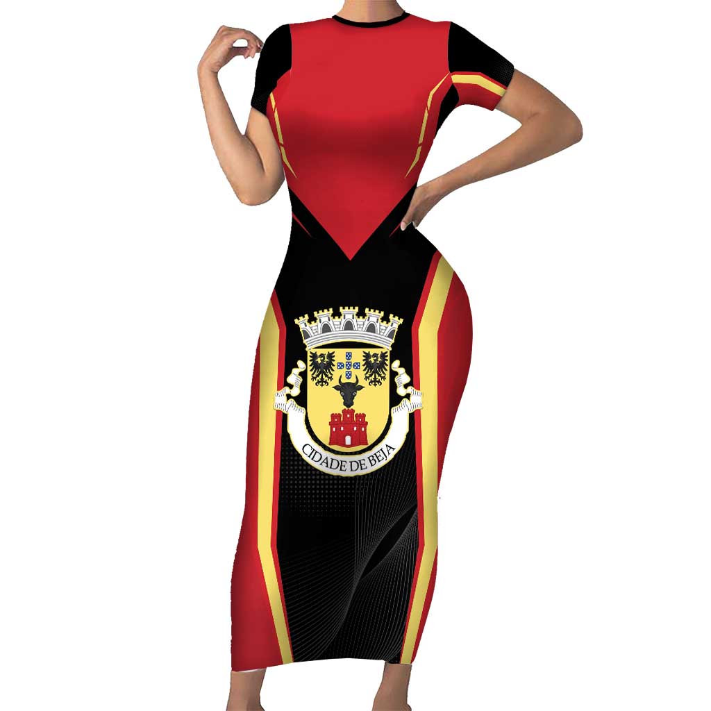 Personalized Beja Portugal Short Sleeve Bodycon Dress Sporty Style - Wonder Print Shop