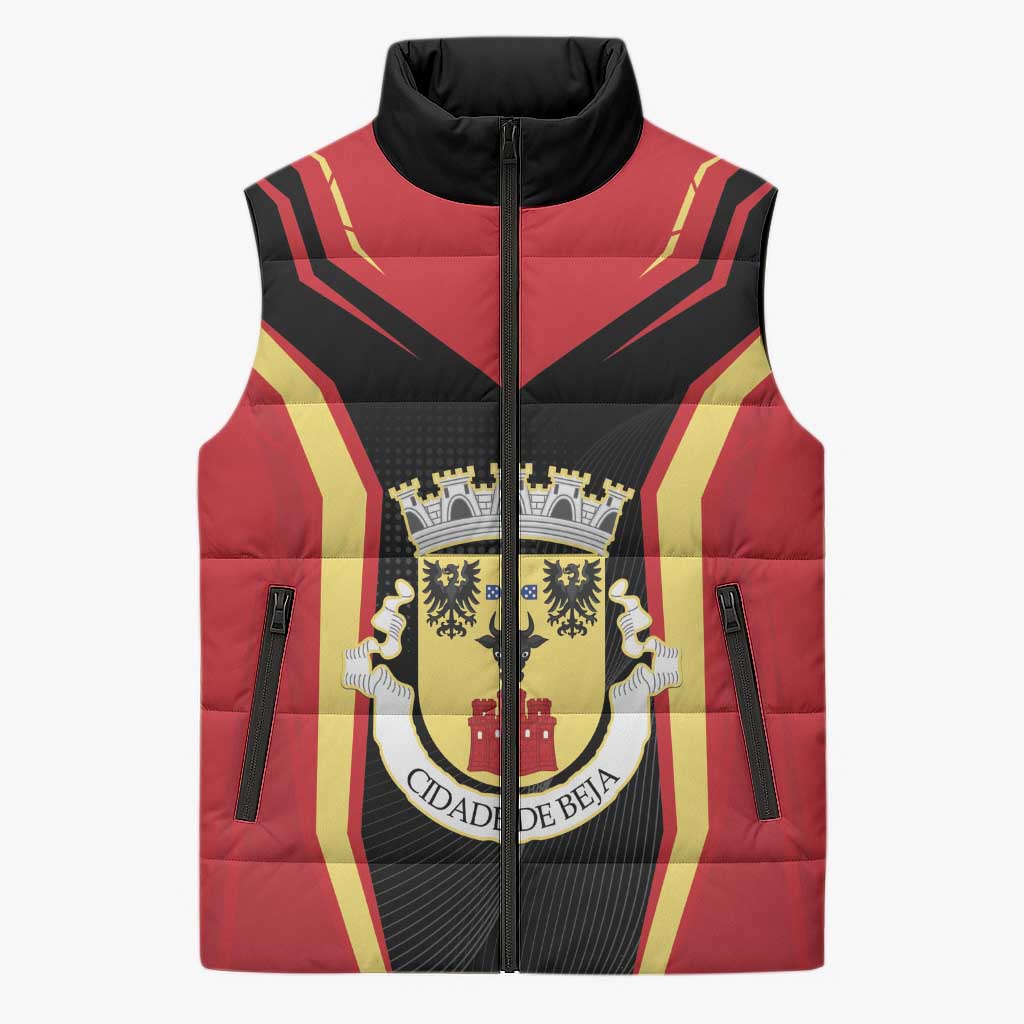 Personalized Beja Portugal Sleeveless Puffer Jacket Sporty Style - Wonder Print Shop